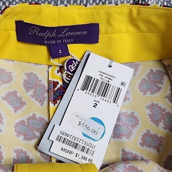 1552 Ralph Lauren Collection Simone Pleated Mulberry Silk Pants Size 2 - Picture 7 of 8
